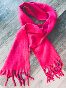 Plain Tassel Fluffy Scarf - MORE COLOURS