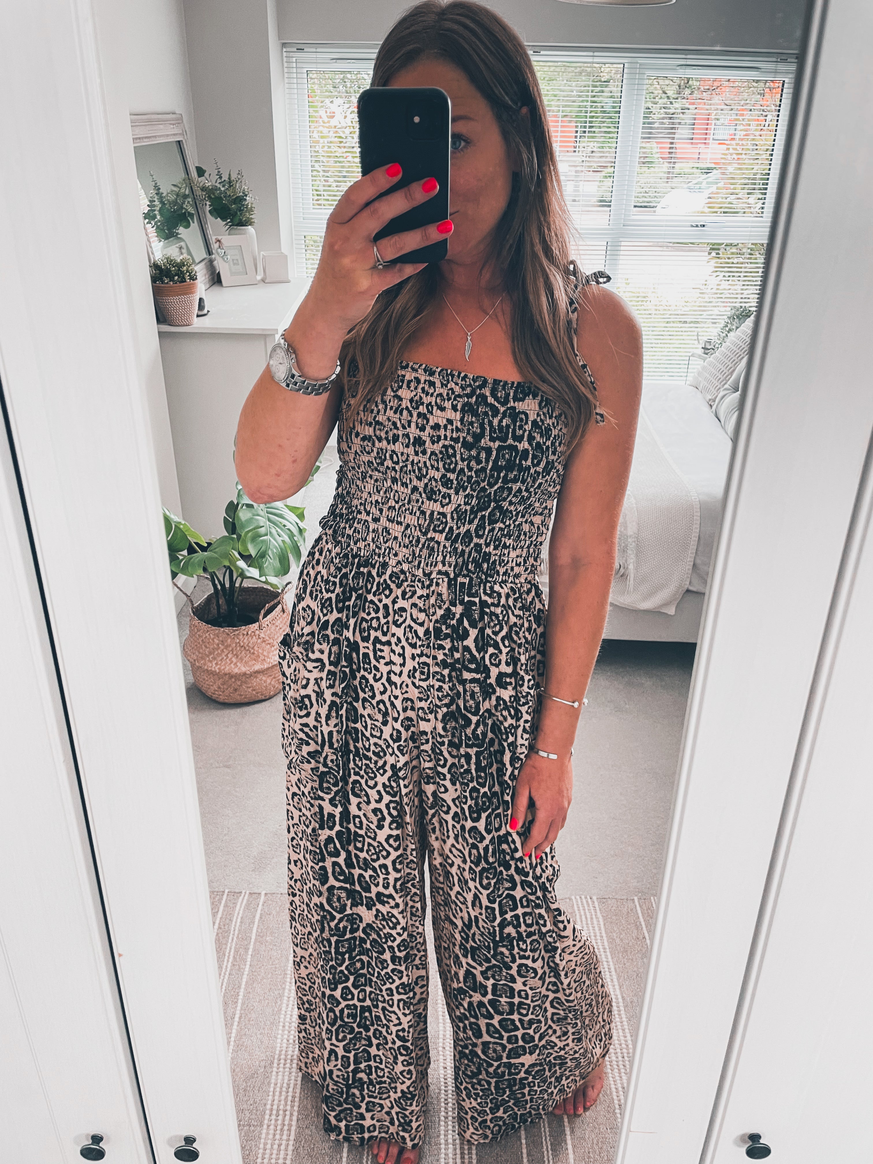 Animal Print  Wide Leg Jumpsuit