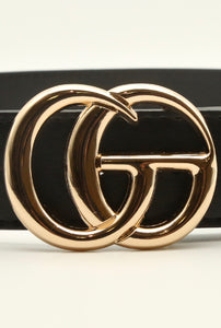 GC Buckle Faux Leather Belt