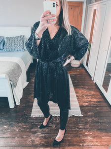 Sequin Shirt Dress