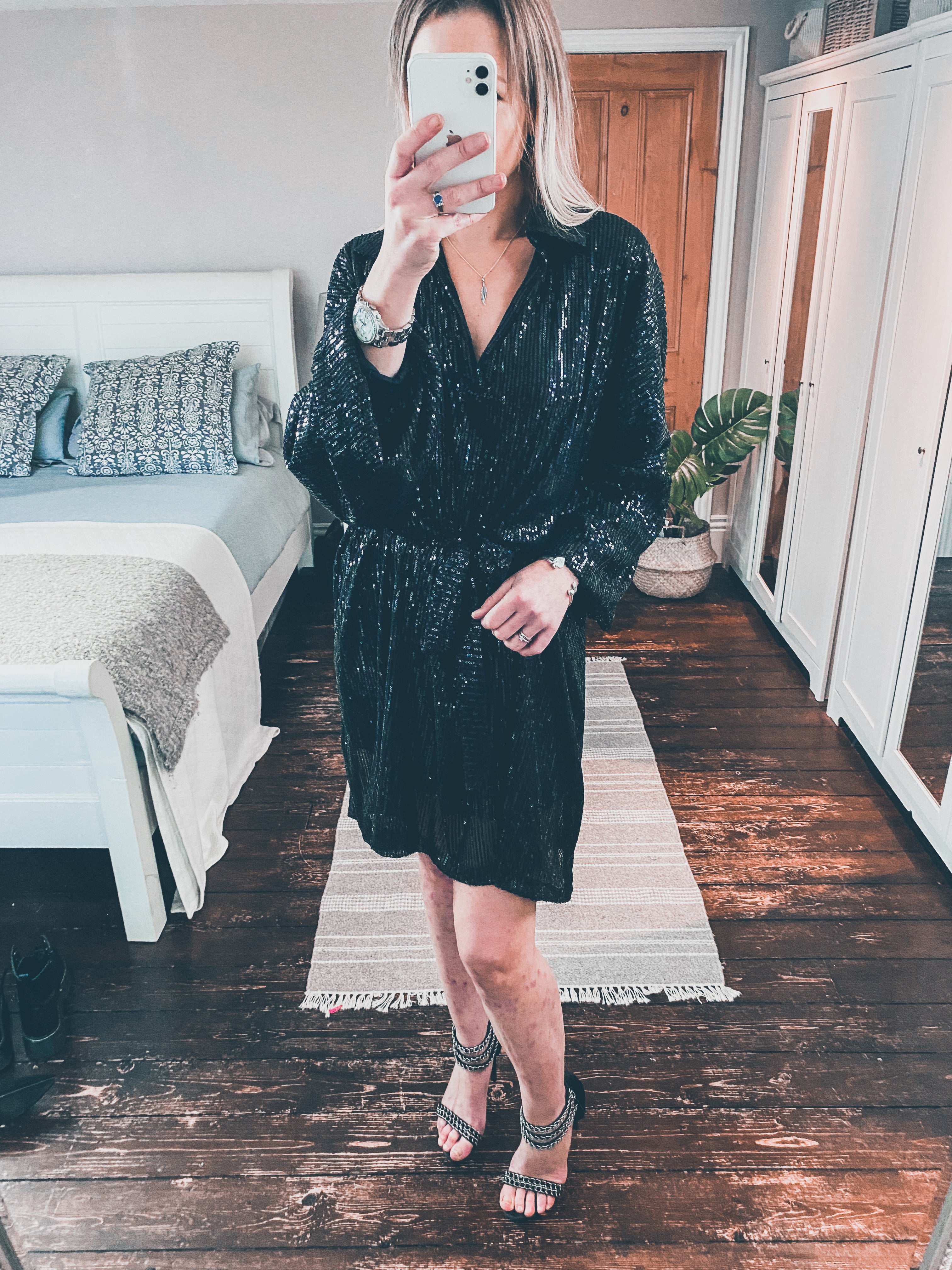 Sequin Shirt Dress