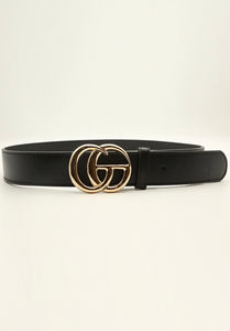 GC Buckle Faux Leather Belt