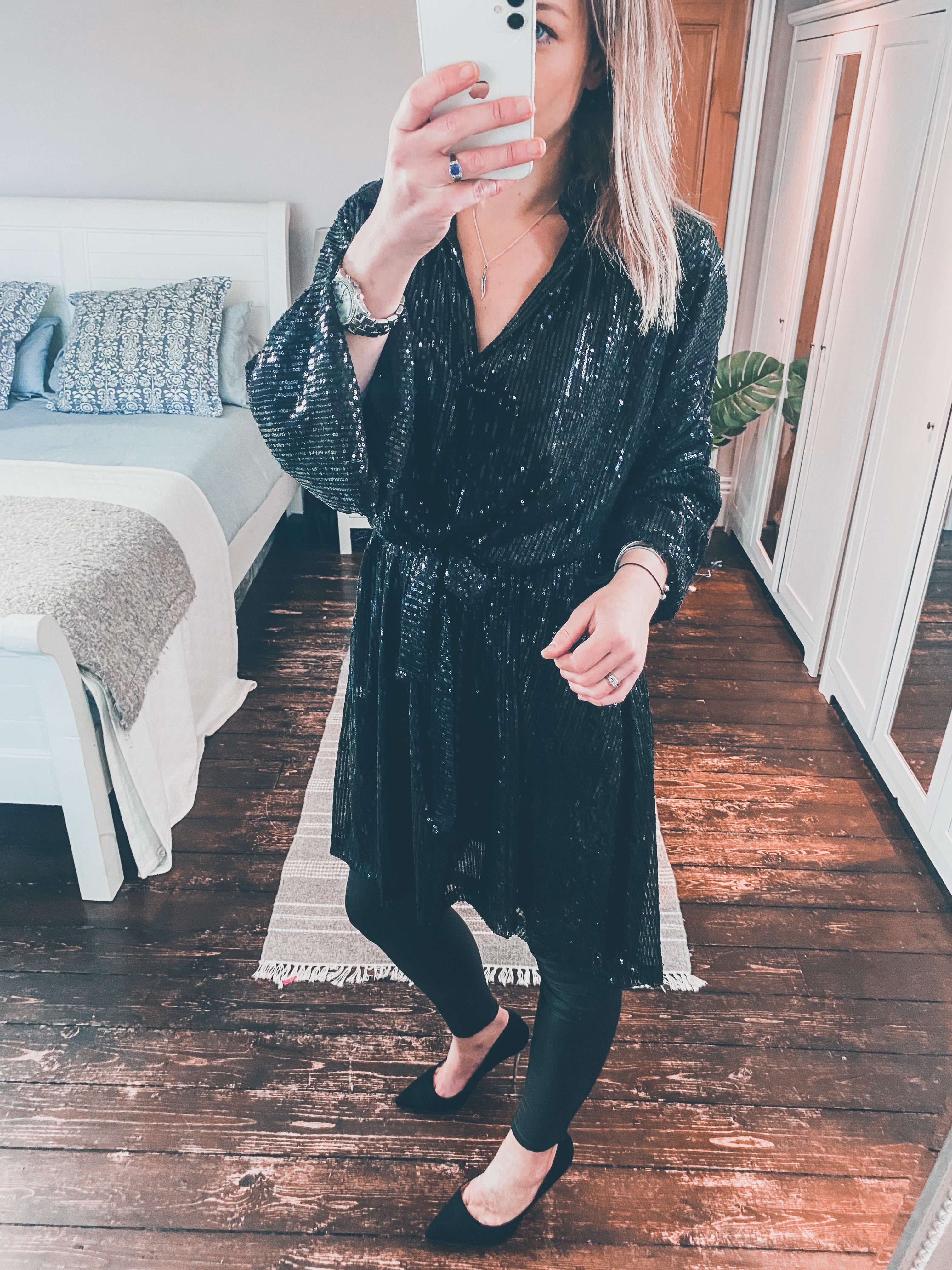 Sequin Shirt Dress