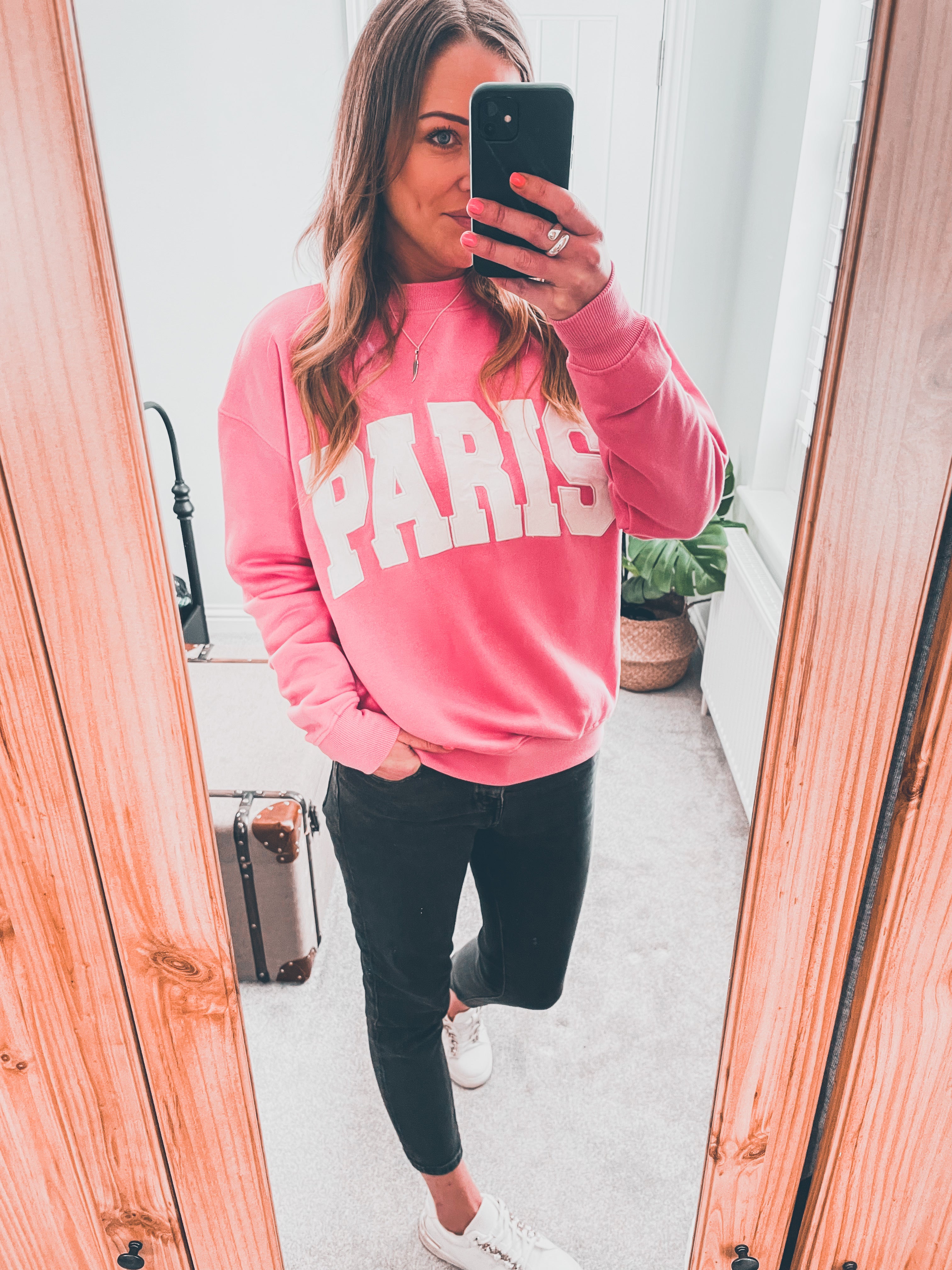 Paris Slogan Cotton Sweatshirt