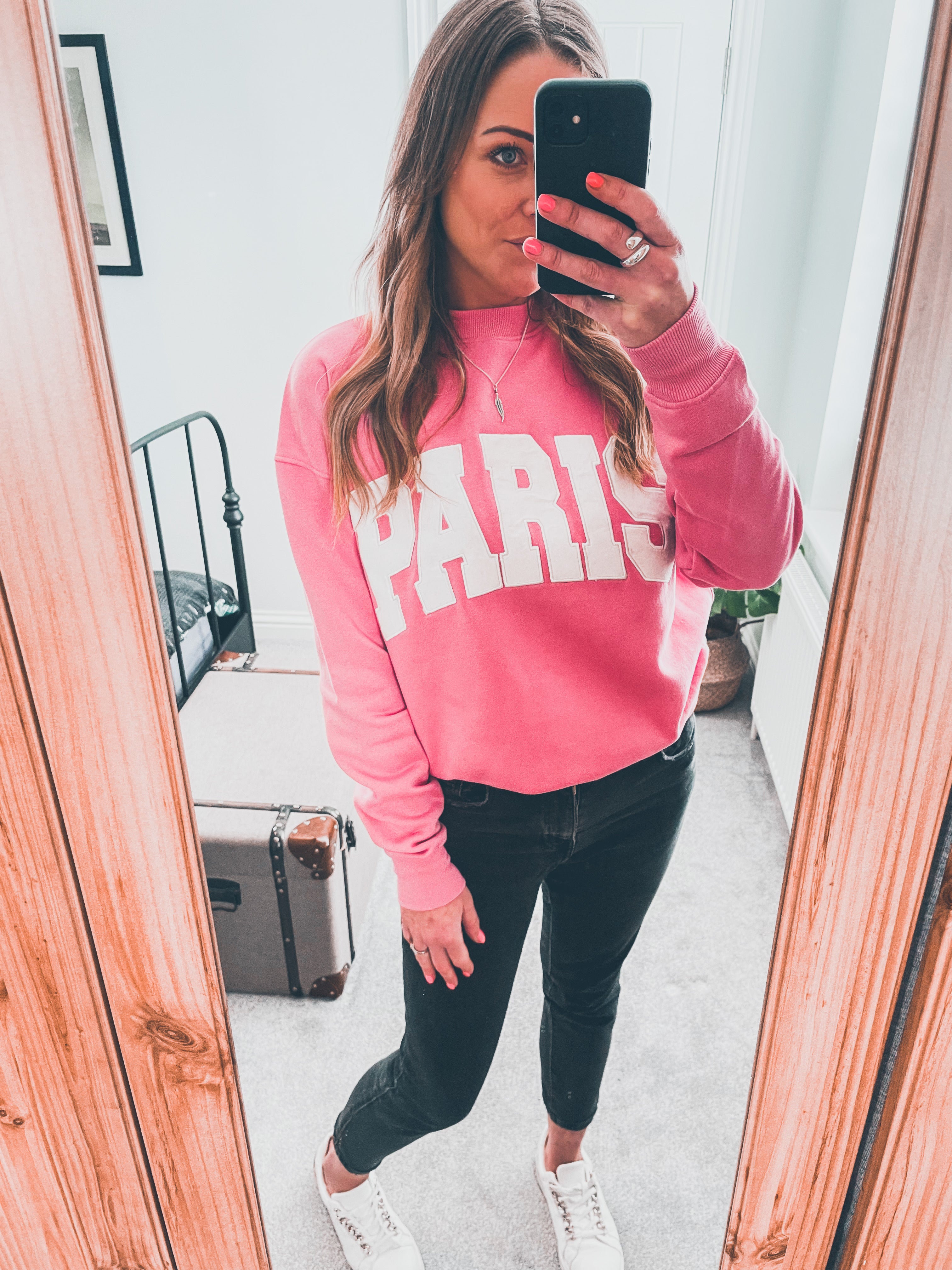 Paris Slogan Cotton Sweatshirt