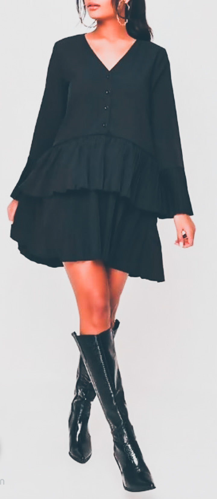 Pleated Hem Smock Dress MORE COLOURS Style Crowd